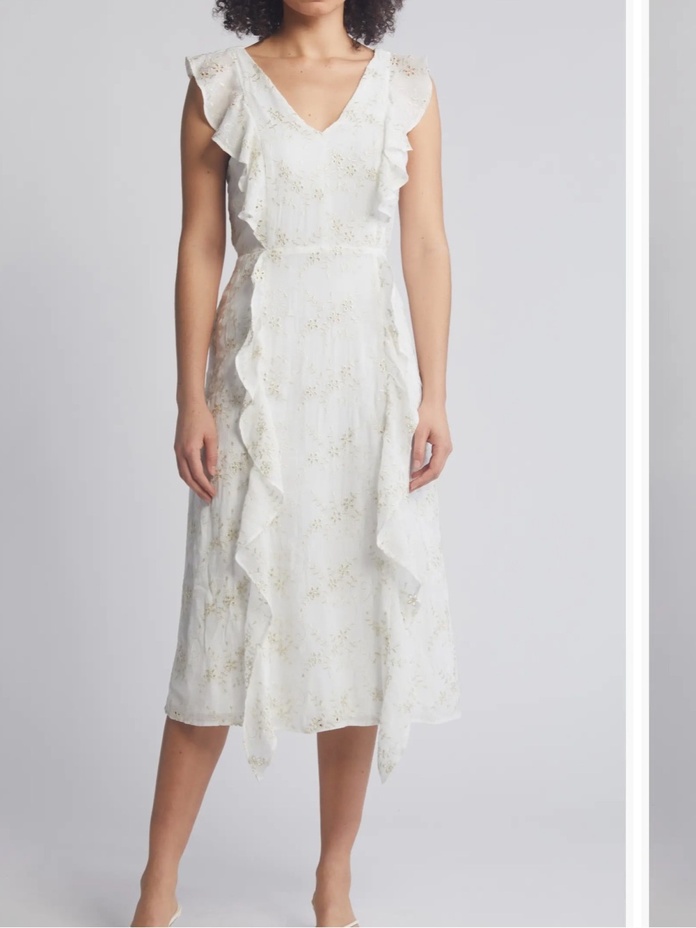 Julia Jordan Ruffle Flutter Sleeve Eyelet Dress